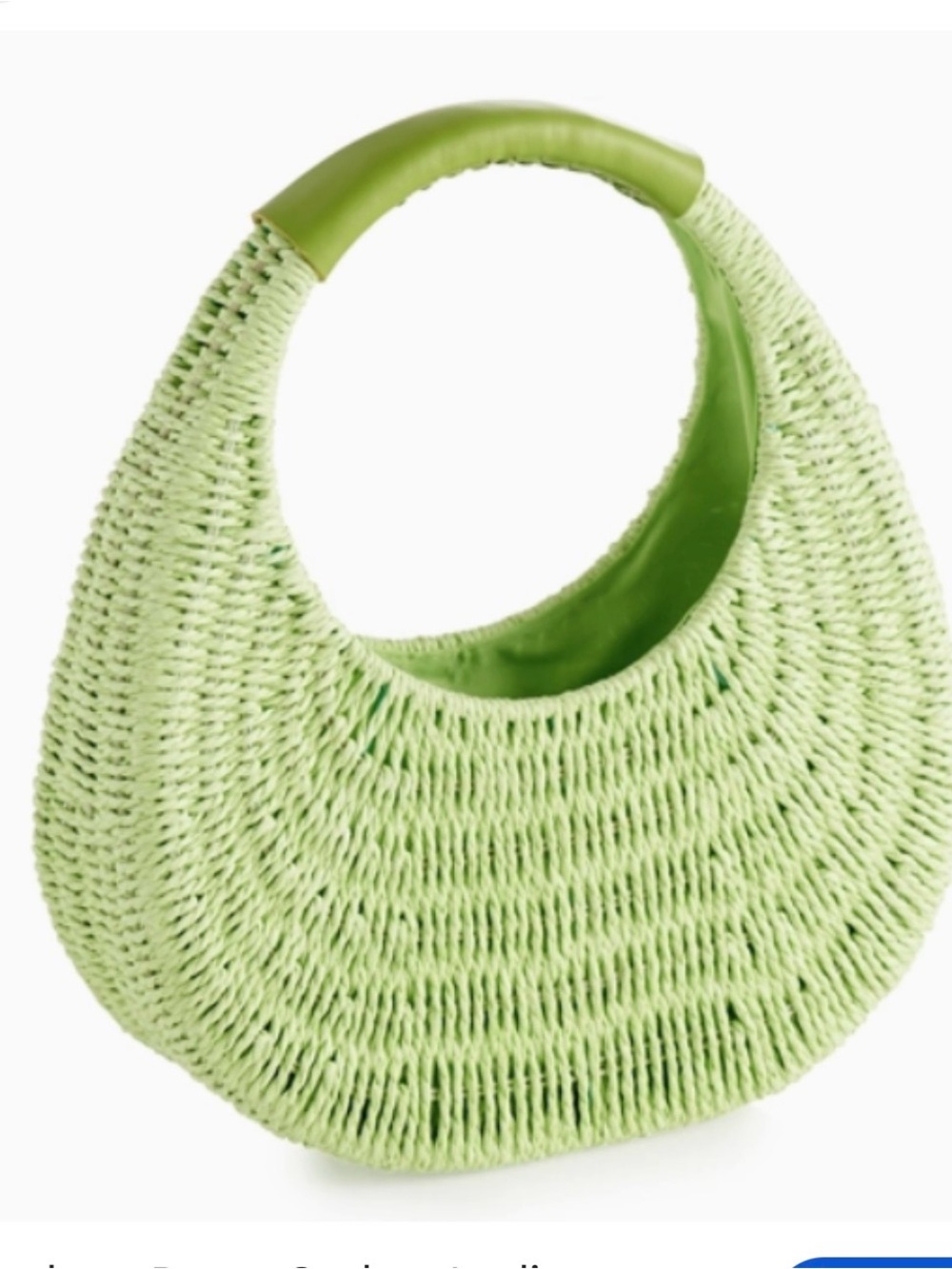 Shiraleah Avara Daniela Woven Crescent Tote Bag - Light Green Lime Bag NWT